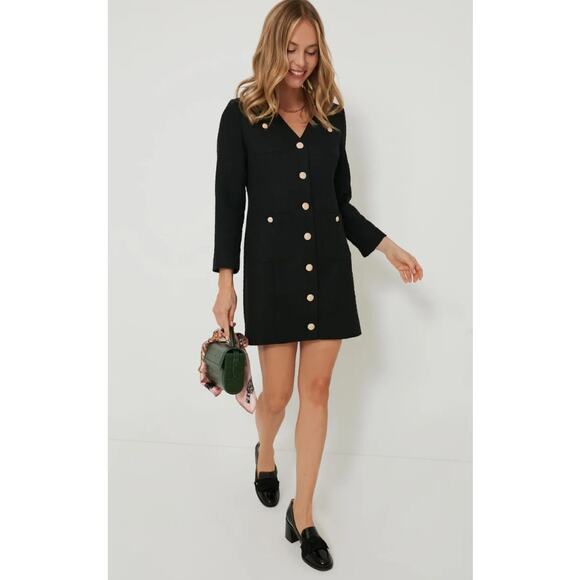 Tuckernuck Pomander Place Keira Dress Black Tweed Sz XXL Elegant Style Cocktail - Picture 1 of 9